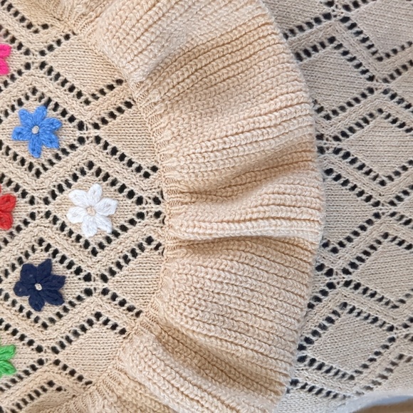 Lily Pulitzer flower knit ruffle sweater. - Picture 4 of 12